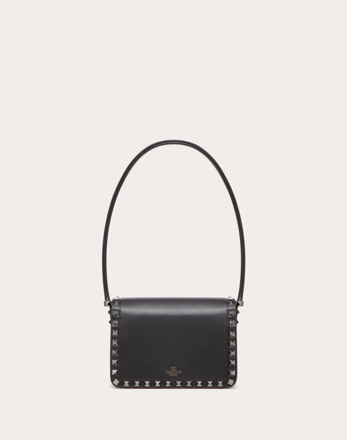Small Rockstud23 Smooth Calfskin Shoulder Bag for Woman in Black ...