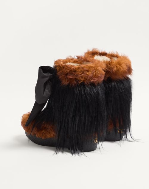 Valentino Garavani - Snowish Fur Ankle Boot - Black - Woman - Boots