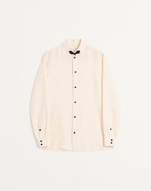 Valentino - Silk Shantung Shirt With Toggle - Cream - Man - Shirts