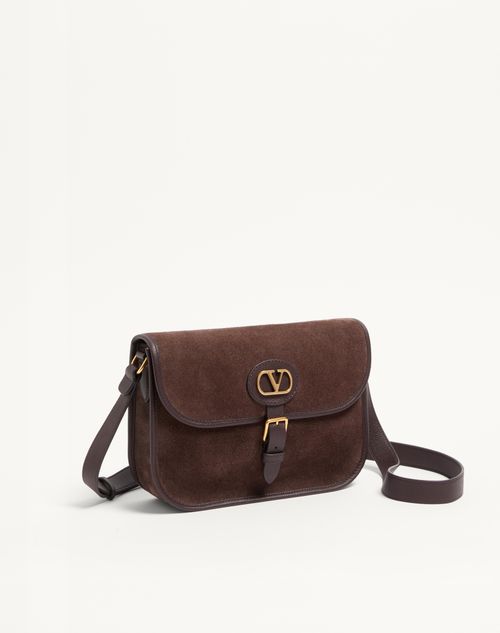 Valentino Garavani - Valentino Garavani Antibes Suede Shoulder Bag - Testa Di Moro - Man - Shoulder Bags