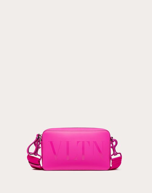 Valentino Garavani - Vltn Leather Crossbody Bag - Pink Pp - Man - Shoulder Bags