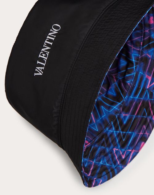 Valentino Garavani - Reversible V Neon Optical Bucket Hat - Blue/multicolor - Man - Man Bags & Accessories Sale