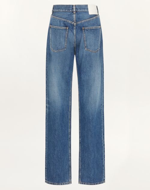 Valentino - Medium Blue Denim Pants - Denim - Woman - Denim