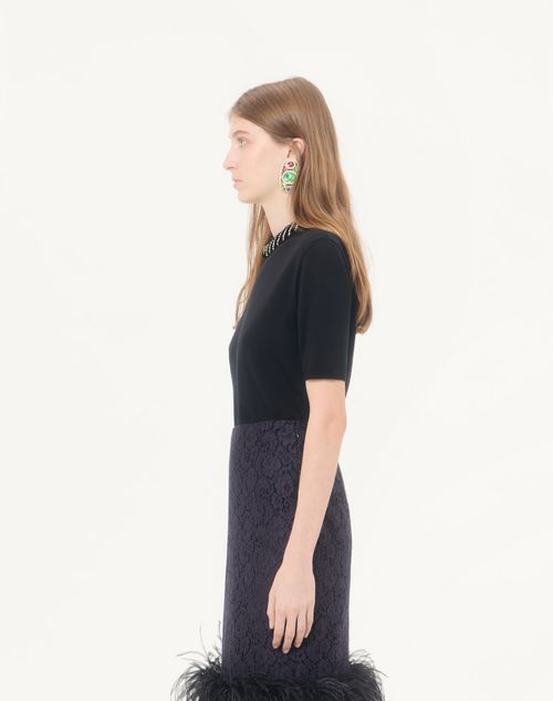 Valentino - Valentino Embroidered Wool Sweater - Black - Woman - Knitwear