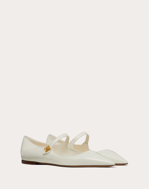 Valentino Garavani - Valentino Garavani Tiptoe Patent Leather Ballet Flats - Ivory - Woman - Shelf - W Shoes - Tip Toe