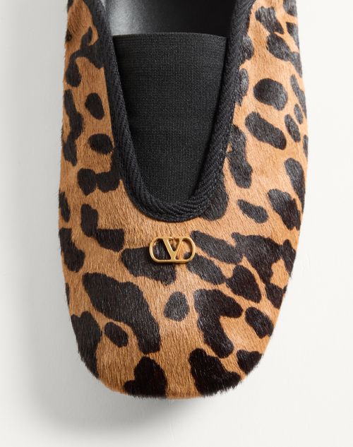 Valentino Garavani - Rhytmika Ballerina In Haircalf With Fauve Eclat Print - Animal Print - Man - Sneakers