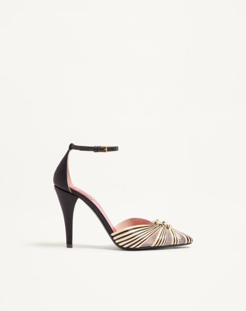 Valentino Garavani - Annine Satin Pumps 100mm - Black/nude - Woman - Pumps