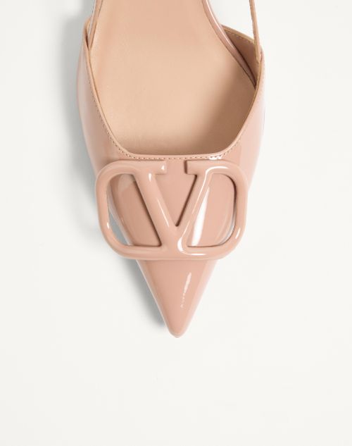 Valentino Garavani - Vlogo Signature Patent Leather Slingback Pump 40mm / 1.6 In. - Rose Cannelle - Woman - Pumps