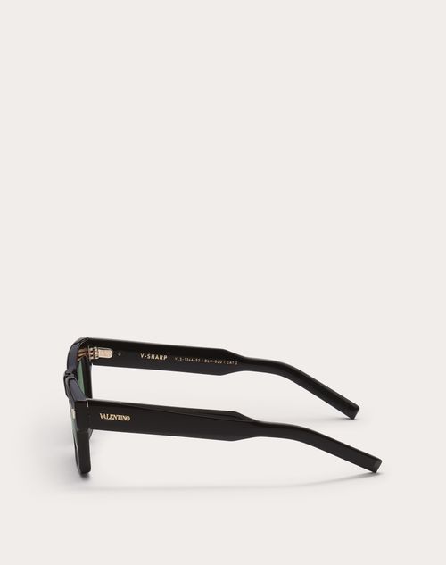 V-sharp Rectangular Acetate Frame in Dark Green | Valentino CA V-sharp Rectangular Acetate Frame in Dark Green | Valentino CA