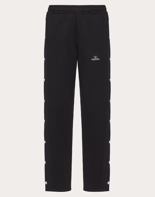 Valentino - Vlogo Valentino Print Jersey Trousers - Black - Man - Trousers And Shorts