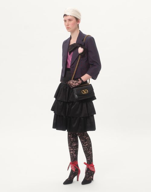 Valentino Garavani - Valentino Garavani Vain Small Shoulder Bag In Crocodile Leather - Black - Woman - Valentino Garavani Vain