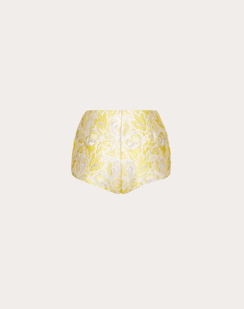 Valentino - Iris Brocade Shorts - Yellow/silver - Woman - Trousers And Shorts