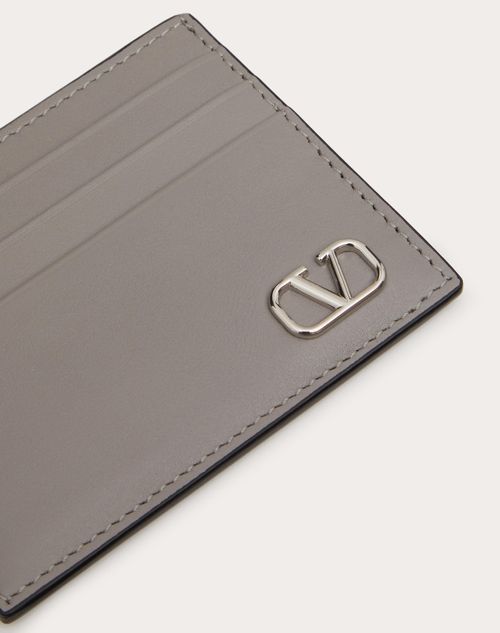 Valentino Garavani - Vlogo Signature Cardholder - Pearl Grey - Man - Wallets And Small Leather Goods