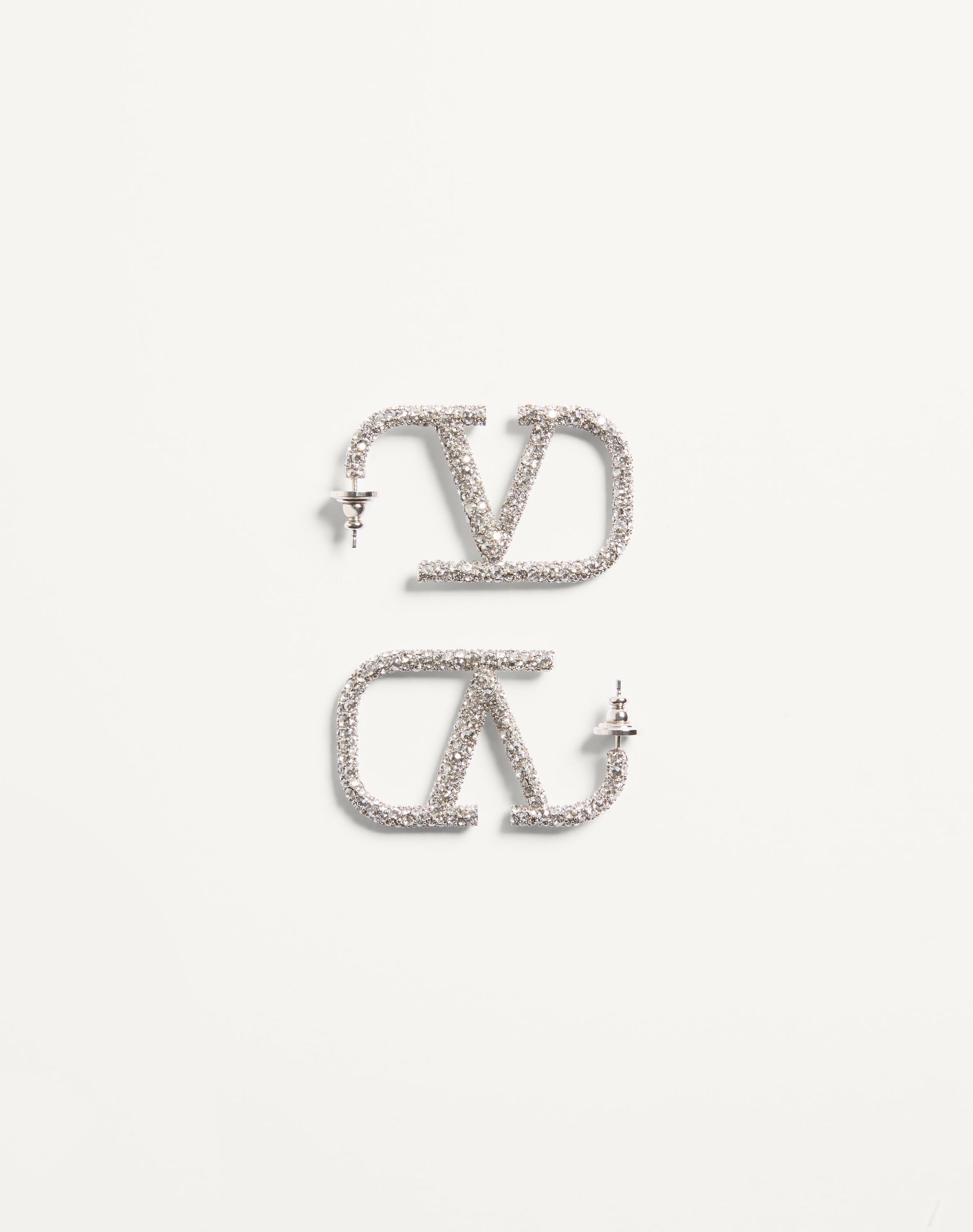 Vロゴ シグネチャー メタル X スワロフスキー®クリスタル ピアス for 