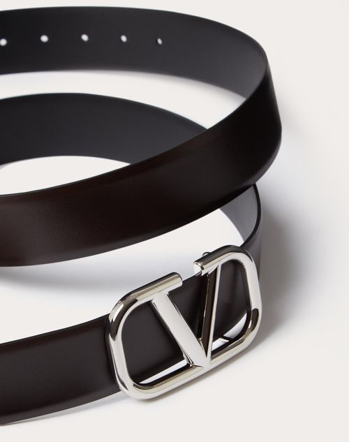 Valentino Garavani Men's Toile Iconographe Belt with Leather Detailing - Black - Belts