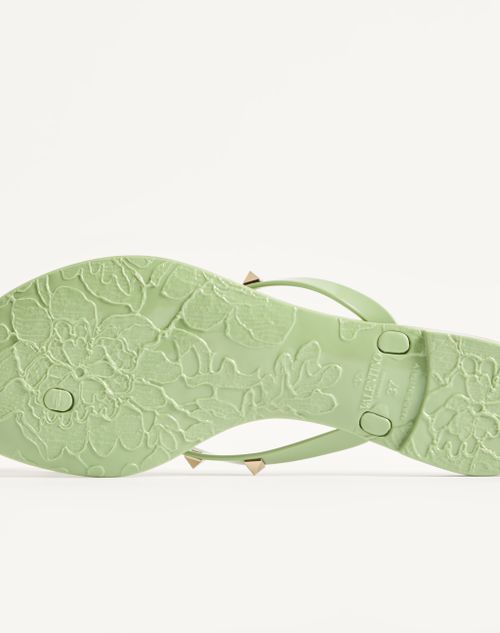 Valentino Garavani - Rockstud Rubber Slipper - Mint - Woman - Slides And Thongs