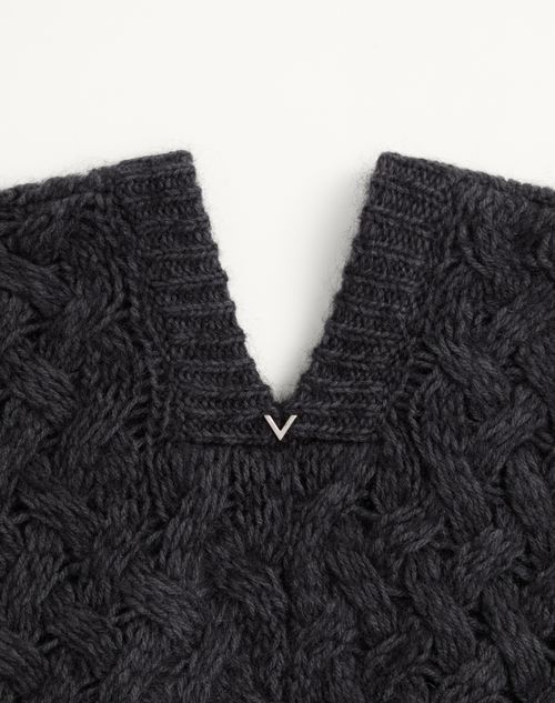 Valentino Garavani - Poncho De Lana Y Mohair - Antracita - Mujer - Accesorios Suaves