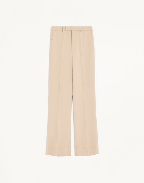 Valentino - Valentino Diagonal Wool Trousers - Light Grey - Man - Trousers And Shorts