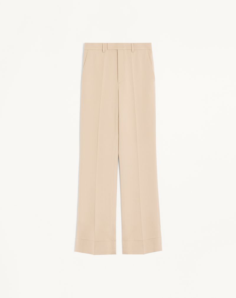 Pantalon Laine Diagonal Gris Clair — Valentino
