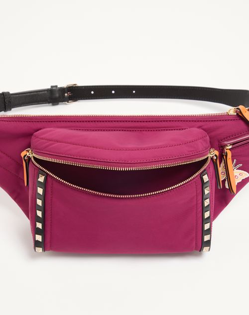 Valentino Garavani - Stud Up Waist Bag In Technical Fabric - Insolent - Man - Belt Bags