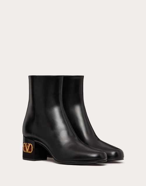 Valentino Garavani - Valentino Garavani Heritage Calfskin Ankle Boot 60mm - Black - Woman - Boots