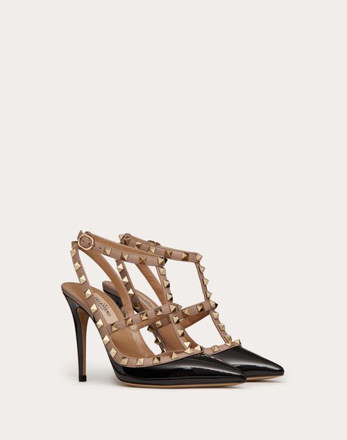 Derfor Forfatning Tahiti Patent Rockstud Caged Pump 100mm for Woman in Ivory/poudre | Valentino US