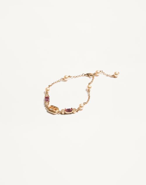 Valentino Garavani - Ovalette Bracelet In Metal, Pearls And Swarovski® Crystals - Gold - Woman - Jewellery