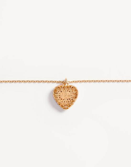 Valentino Garavani - Coeur Royal Necklace In Metal, Enamel And Swarovski® Crystals - Gold/black/crystal - Woman - Jewellery