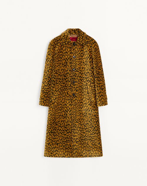 Valentino - Valentino Mantel Aus Chenille Mit Durchgehendem Fauve Eclat Animalier-jacquard - Animalier - Mann - Mäntels Und Blazers