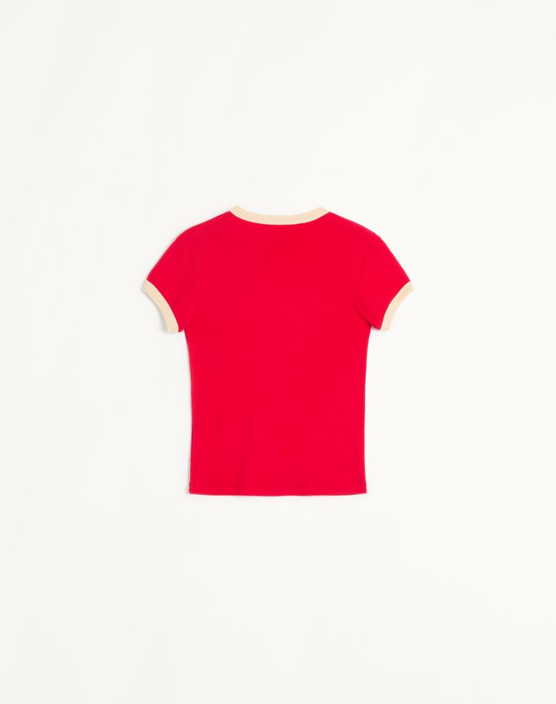 Valentino Jersey Cotton T-Shirt Woman New Red/Birch M