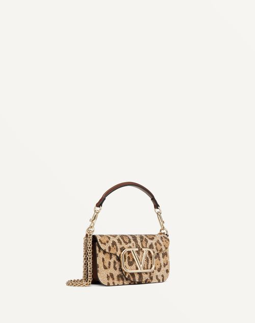 Valentino Garavani - Small Valentino Garavani Locò Shoulder Bag With Rhinestone Animalier Pattern - Multicolour - Woman - Mini Bags