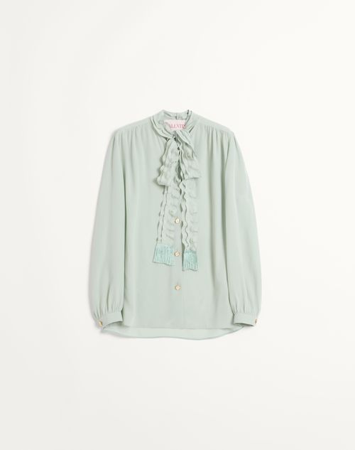 Valentino - Crepe De Chine Shirt - Beige - Woman - Shirts And Tops