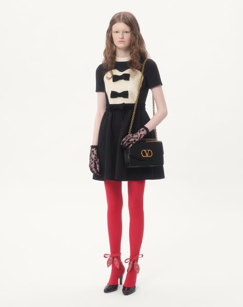 Valentino - Crepe Couture Short Dress With Bows - Black/soft Beige - Woman - Dresses