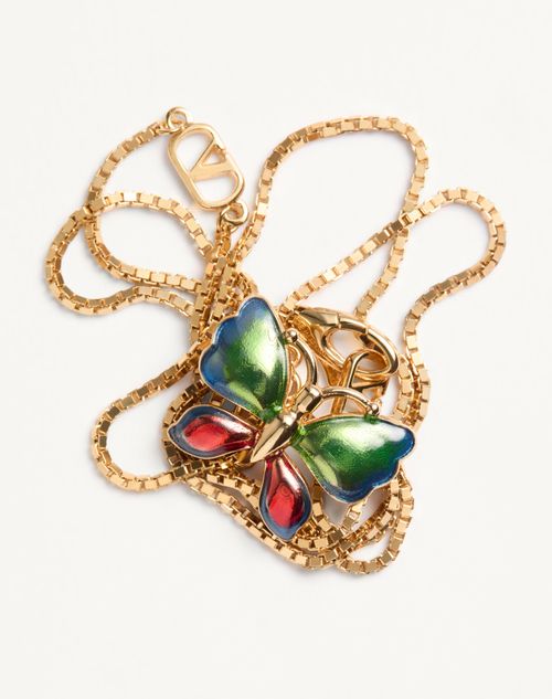 Valentino Garavani - Flutterby Necklace In Metal And Enamel - Gold/multicolour - Woman - Jewellery
