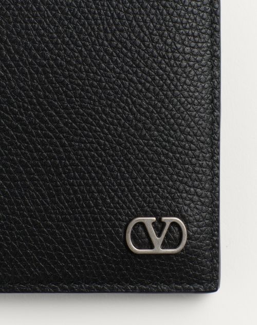 Valentino Garavani - Vlogo Signature Grainy Calfskin Wallet - Black - Man - Accessories