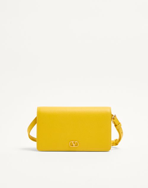 Valentino Garavani - Vlogo Signature Mini Shoulder Bag In Grainy Calfskin - Yellow - Woman - Wallets And Small Leather Goods
