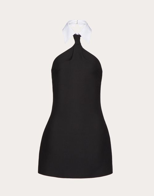 Valentino - Vestido Corto De Crepe Couture - Negro/blanco - Mujer - Ropa