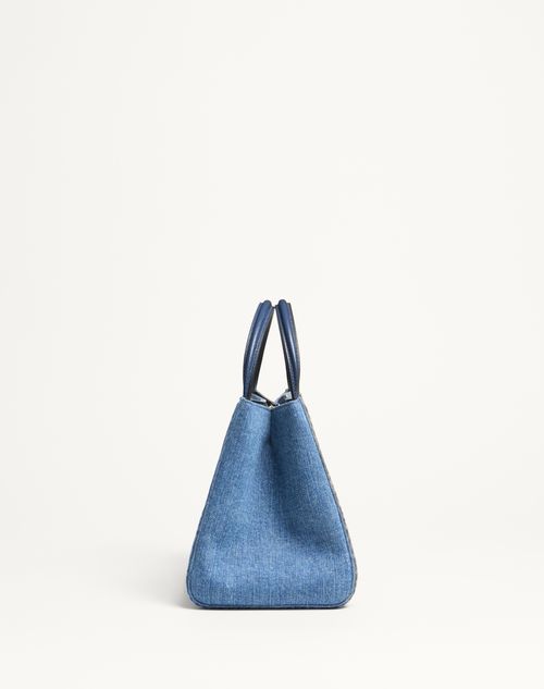 Valentino Garavani Alltime Medium Handbag In Denim With Valentino Garavani Alltime Medium Handbag In Denim With