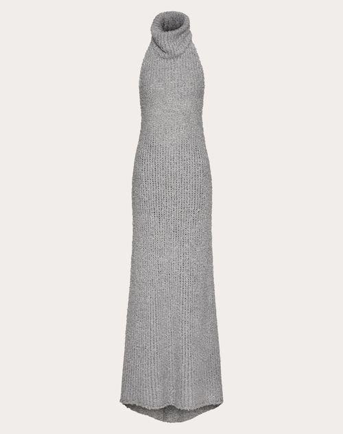 Valentino - Kleid Aus Silk Bouclé - Perlengrau - Frau - Kleider