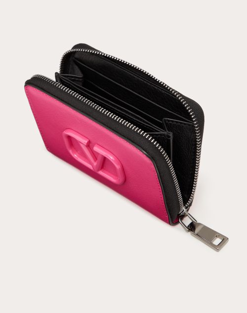 Valentino Garavani - Lacquered Vlogo Signature Wallet With Neck Strap - Pink - Man - Wallets & Cardcases - M Accessories