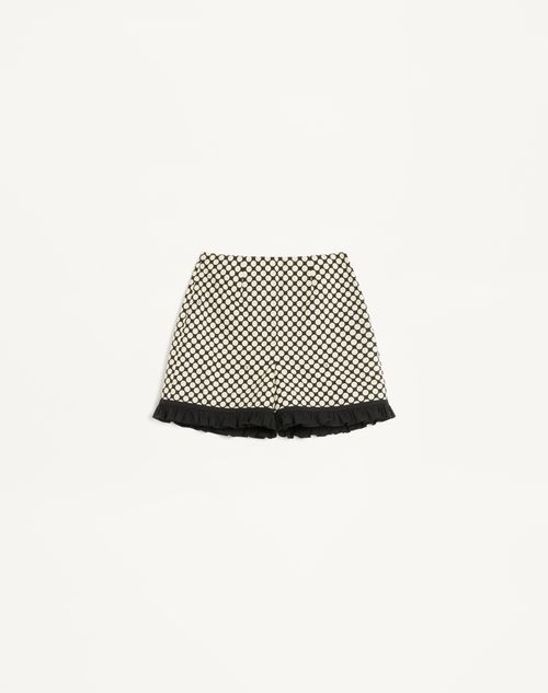Valentino - Poplin Shorts With Plus De Pois Print - Black/white - Woman - Pants And Shorts