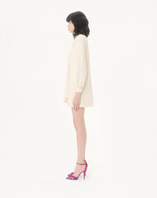 Valentino - Abito In Cady Couture Ricamato - Corallo/silver - Donna - Abiti