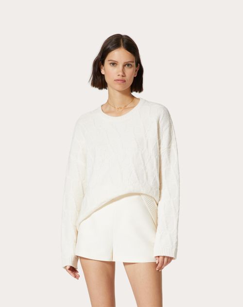 Toile Iconographe Wool Sweater for Woman in Ivory | Valentino US