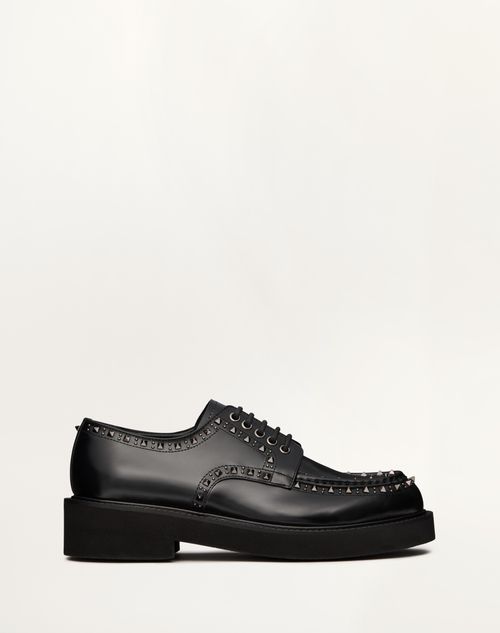 Valentino Garavani - 발렌티노 가라바니 젠틀글램 송아지 가죽 더비 슈즈 - 블랙 - 남성 - Loafers & Oxford