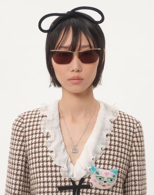 Valentino Garavani - Vlogo Signature Metal Necklace With Pearls And Swarovski® Crystals - Rhodium - Woman - Jewellery