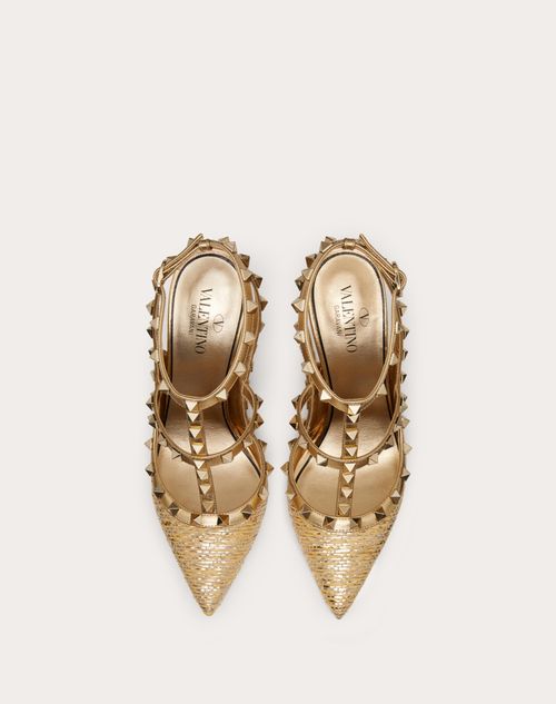 Valentino gold store studded shoes