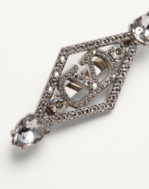 Valentino Garavani - Rêve Radieux Hairclip In Metal And Swarovski® Crystals - Palladium - Woman - Hair Accessories