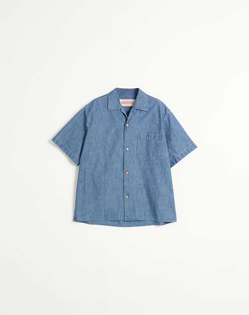 Valentino - Denim Bowling Shirt - Denim - Man - Ready To Wear