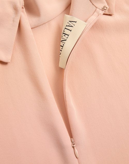 Valentino - Crepe De Chine Top - Salmon - Woman - Shirts And Tops