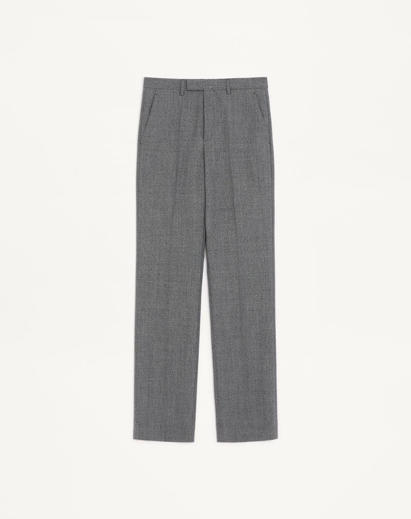Pantalon Laine Mouliné Noir/Gris — Valentino